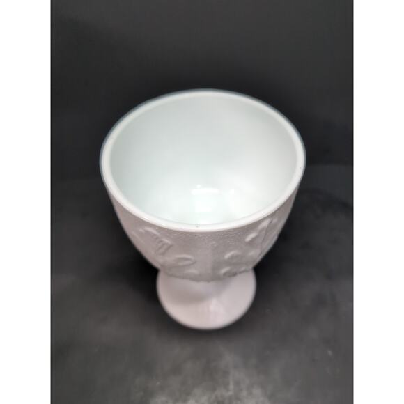 FTD Oak Leaf Milk Glass Pedestal Planter, Vintage Vase, Compote, Decorative Dish - Picture 9 of 9